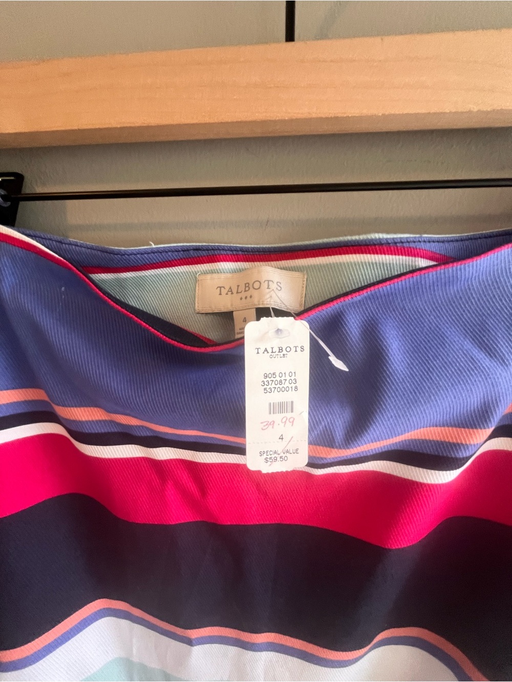 Talbots Striped Multicolor A-Line Skirt - Women’s Size 4 NWT - Picture 7 of 9
